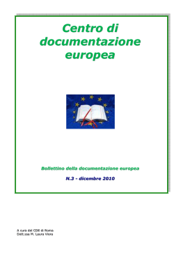 Bollettino della documentazione europea n. 3/2010