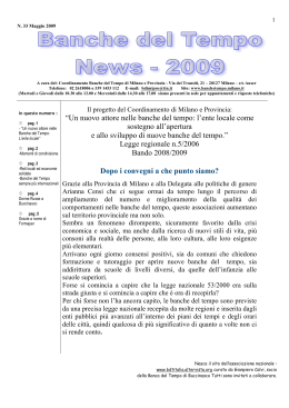news 33 - Coordinamento Banche Del Tempo