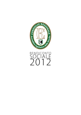 Rendiconto sociale anno 2012 - Consiglio regionale delle Marche