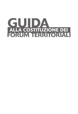Guida alla costituzione dei Forum Territoriali