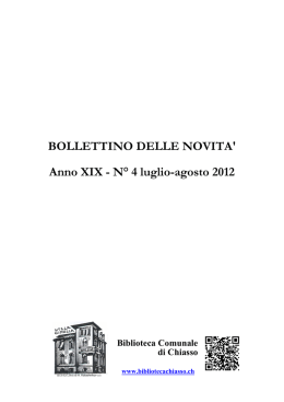 BOLLETTINO DELLE NOVITA` Anno XIX - N° 4 luglio