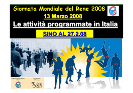 Attività programmate - Fondazione Italiana del Rene