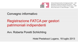Presentazione registrazione FATCA