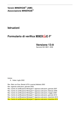 Istruzioni per il formulario di verifica Minergie-P_vers13