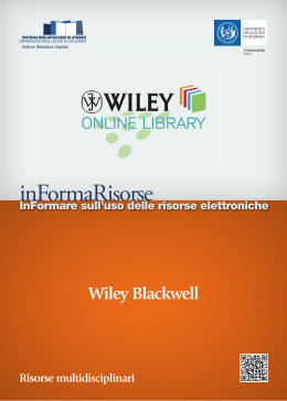 Wiley Blackwell - Università degli Studi di Palermo
