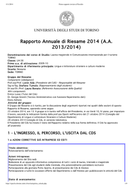 Rapporto Annuale di Riesame 2014