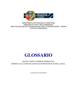 glossario - Regione Lazio