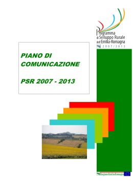 Piano di comunicazione PSR 2007-2013