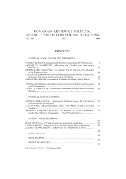 II - Romanian Review of Political Sciences and International Relations