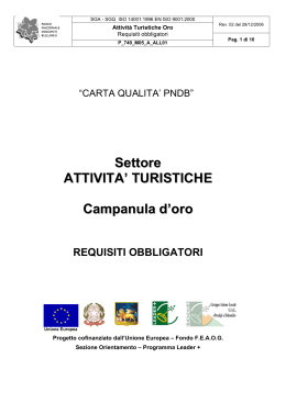 Settore ATTIVITA` TURISTICHE - Campanula d`Oro