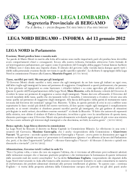 120113 LEGA NORD Bergamo – Informa 13 gennaio 2012