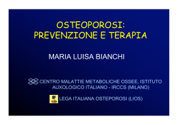 OSTEOPOROSI: PREVENZIONE E TERAPIA