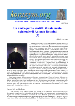 Un amico per la santità: il testamento spirituale di Antonio Rosmini (2)