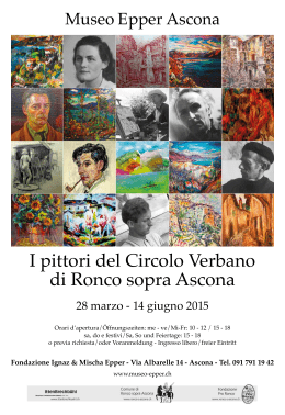 I pittori del Circolo Verbano di Ronco sopra Ascona
