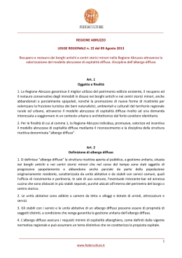 Legge regionale Abruzzo n. 22/2013 – Albergo diffuso