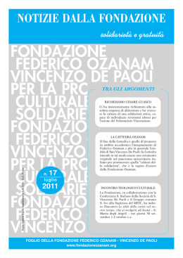 "Notizie dalla Fondazione n. 17" in PDf