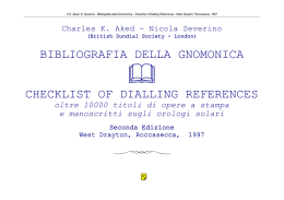 Gnomonics Bibliography - Gnomonica by Nicola Severino