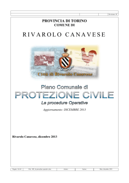 Le procedure operative - Comune di Rivarolo Canavese