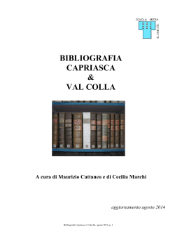Bibliografia di Capriasca e Val Colla