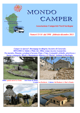 NR° 53-54 Anno 2013... - Associazione Camperisti Nord Sardegna