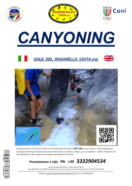 Scarica il pdf dell`opuscolo relativo al canyoning nelle gole