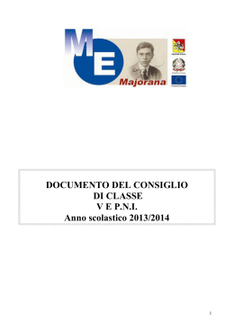 Documento 15 maggio - classe 5^E pni
