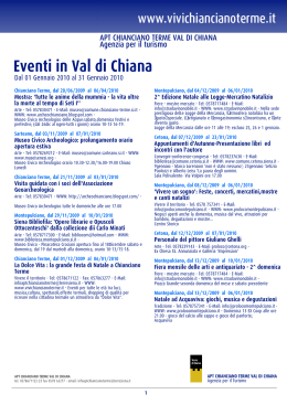 Eventi in Val di Chiana