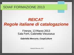 REICAT - Sistema Documentario Integrato dell`Area Fiorentina