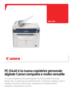 PC-D440 è la nuova copiatrice personale digitale Canon compatta e