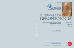 Giornale di Gerontologia - Journal of Gerontology and Geriatrics