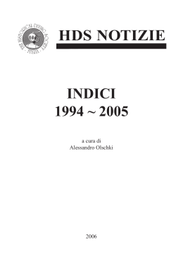 indice tematico dei numeri dal 1994 al 2005