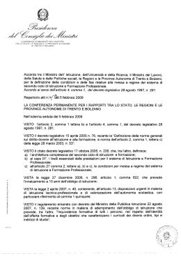 Accordo Ministeri - Regioni. (3.9 MiB) [file]