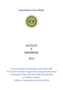 Statuto ed Handbook - Inner Wheel Italia
