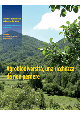 La tutela delle risorse autoctone del Lazio Il Registro Volontario