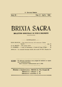 n. 2 - 1924 - Brixia Sacra