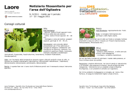 Notiziario fitosanitario per l`area dell`Ogliastra