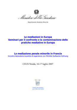 La mediazione penale minorile in Francia
