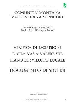 VAS CM Valle Seriana Superiore - Comunità Montana Valle Seriana