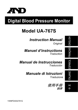 Digital Blood Pressure Monitor Model UA-767S