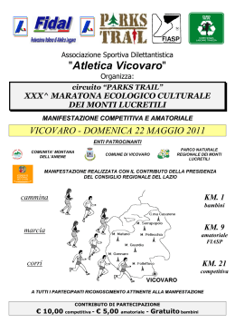 Atletica Vicovaro - Soccorso Alpino e Speleologico Lazio