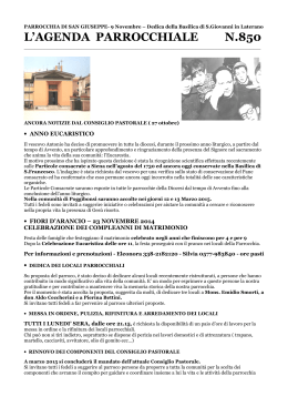 09/11/2014 n.850 | Notizie dal Consiglio Pastorale