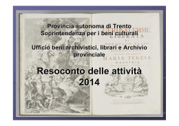 Attività 2014 - Trentino Cultura