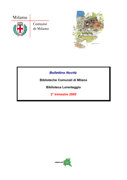 Bollettino Novità - Biblioteche Regione Lombardia