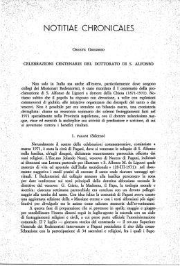 notitiae- chronicales - Sant`Alfonso e dintorni