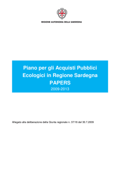 Piano per gli Acquisti Pubblici Ecologici in Regione Sardegna