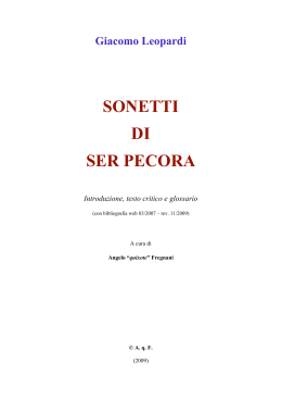 sonetti di ser pecora - Biblioteca dei Classici Italiani