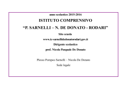 Sezione progetti - Istituto Comprensivo Sarnelli, De Donato, Rodari