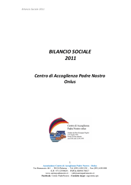 bilancio sociale 2011 - Centro di Accoglienza Padre Nostro