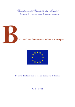 Bollettino della documentazione europea n. 1/2014