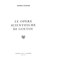 Le opere scientifiche di Goethe (Rudolf Steiner)